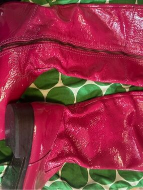Glossy Hot Pink Knee Boots by Boden